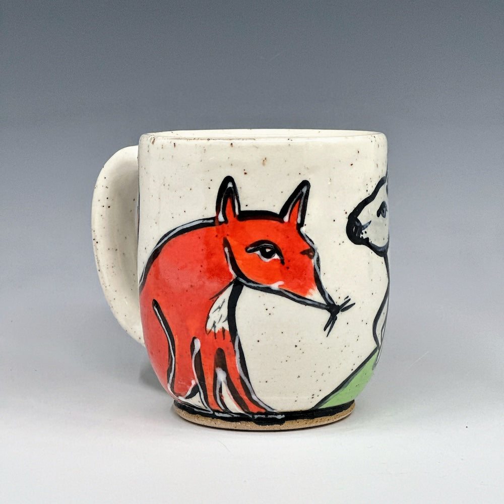 Fox and rabbit mug