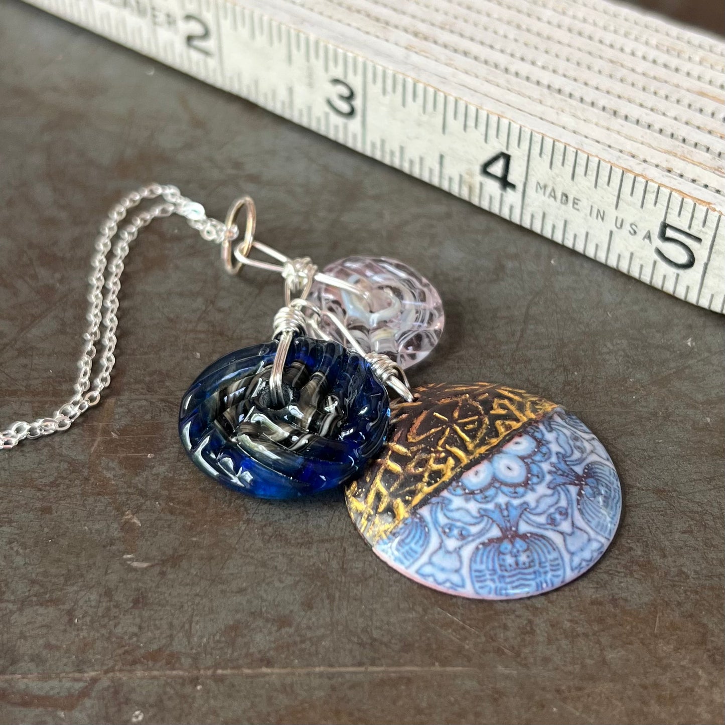 Art Glass Dangle Necklace