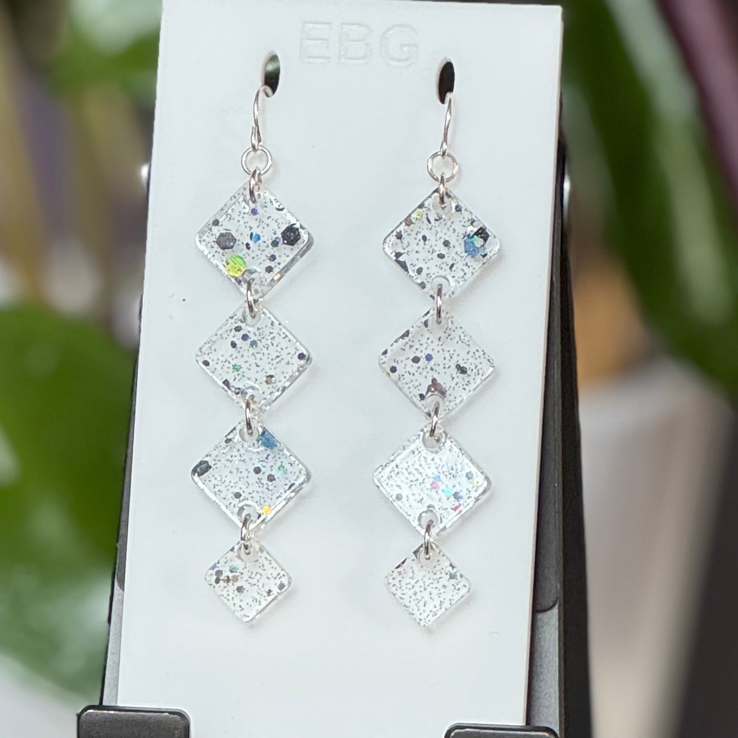 Long Diamond Earrings - Ice