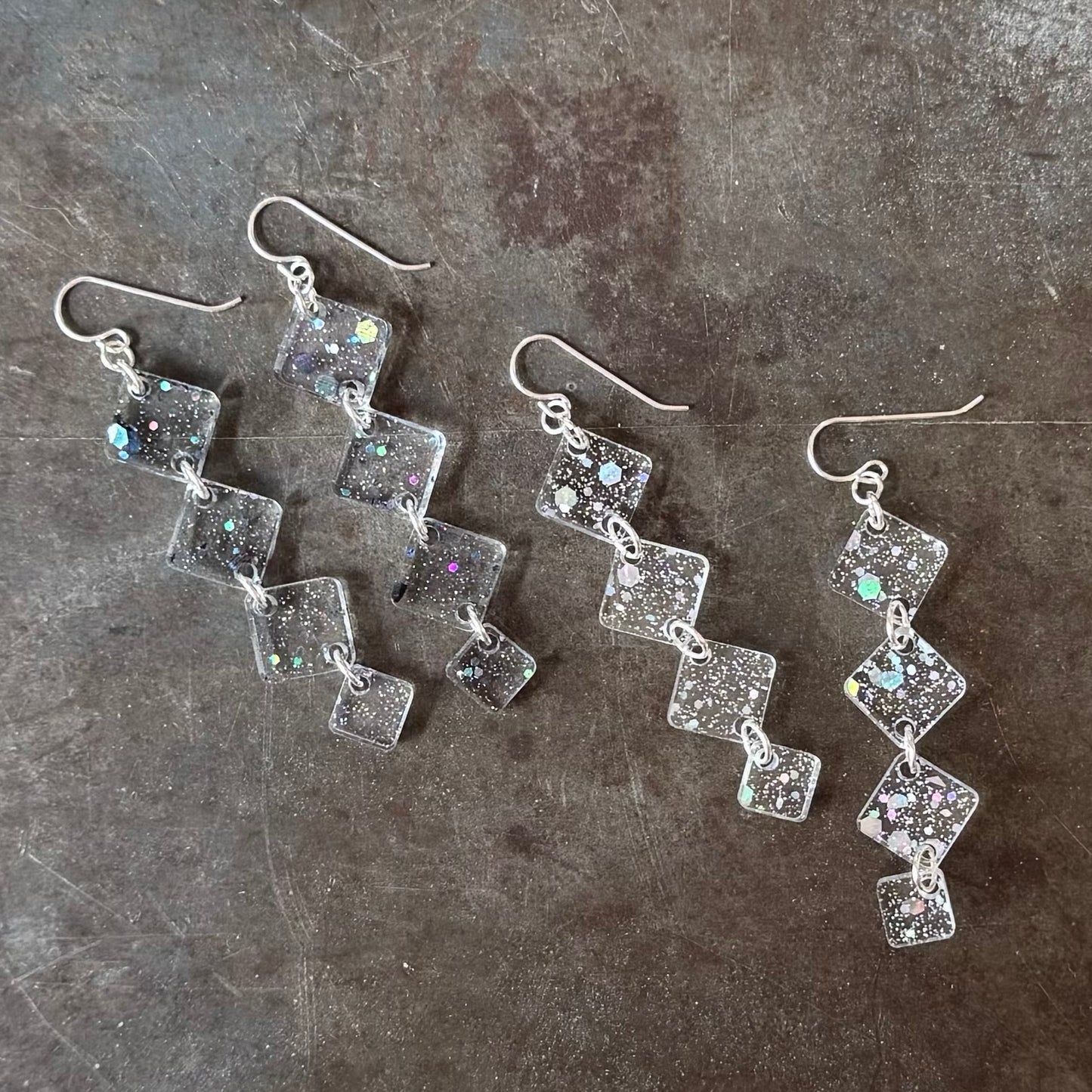 Long Diamond Earrings - Ice