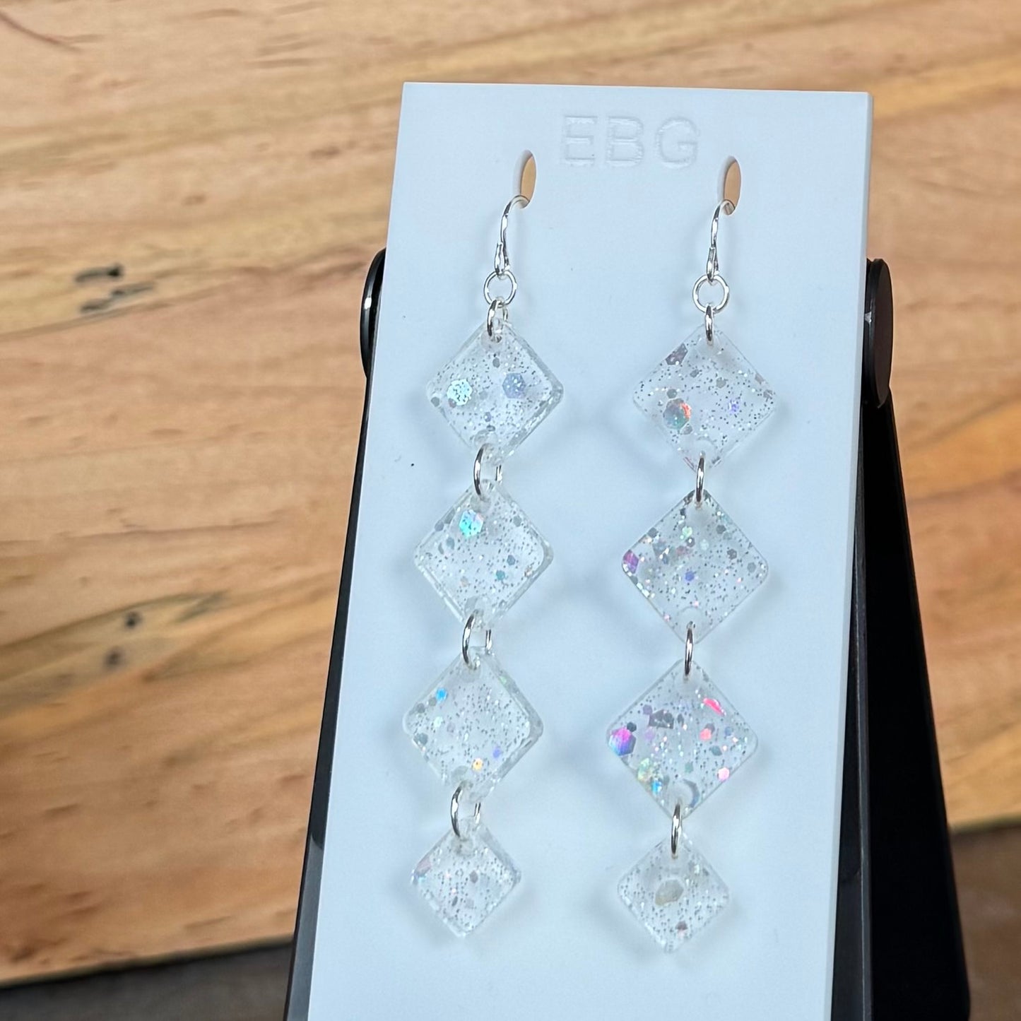 Long Diamond Earrings - Ice