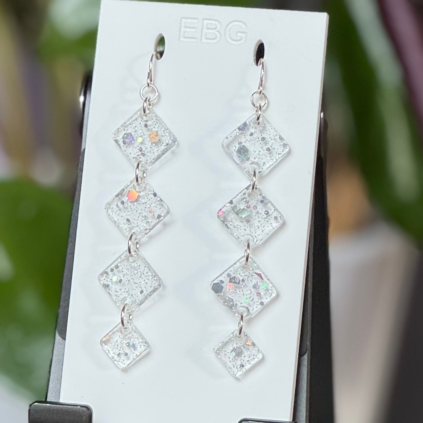 Long Diamond Earrings - Ice