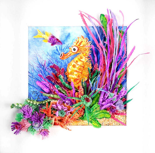 Ocean's Kaleidoscope: A Seahorse Tale