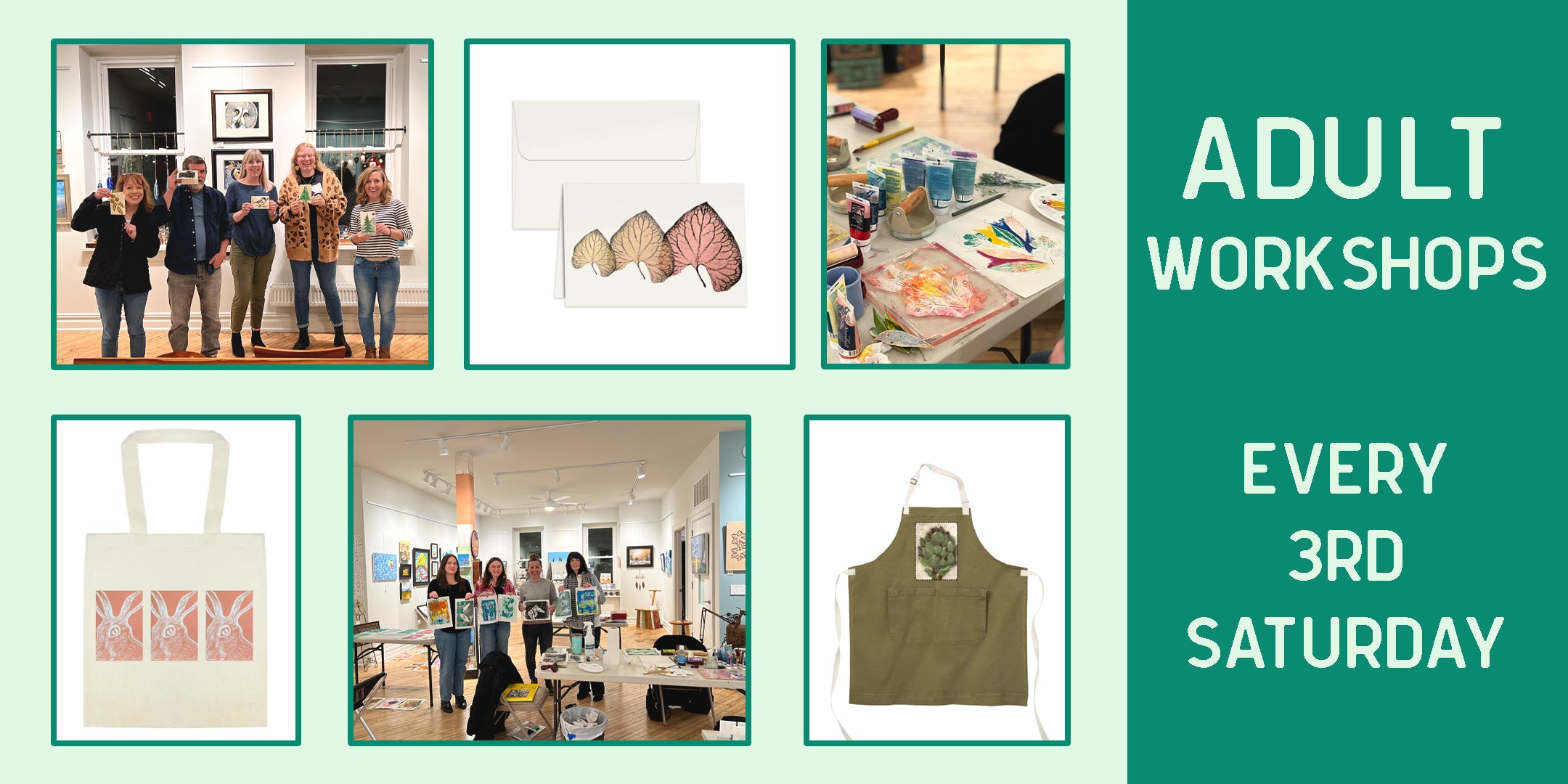 Art workshops for adults at Exhibit B Gallery in Souderton, PA