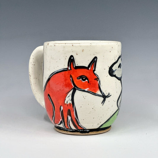 Fox and rabbit mug