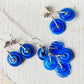 Art Glass Dangle Necklace - Blues