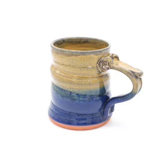 Spiral Mug in Deep Blue and Yellow