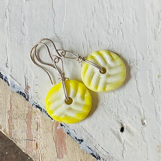 Mini Art Glass Dangles - Yellow