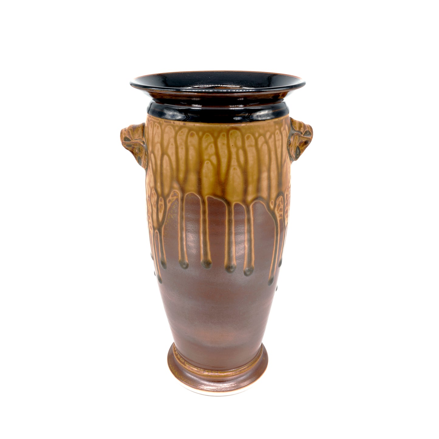 Tall Vase/Utensil Holder in Brown