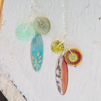 Art Glass Dangle Necklaces